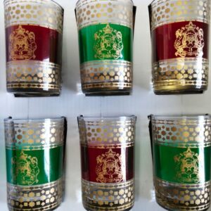 pack 6 verres soufflés – vert & or