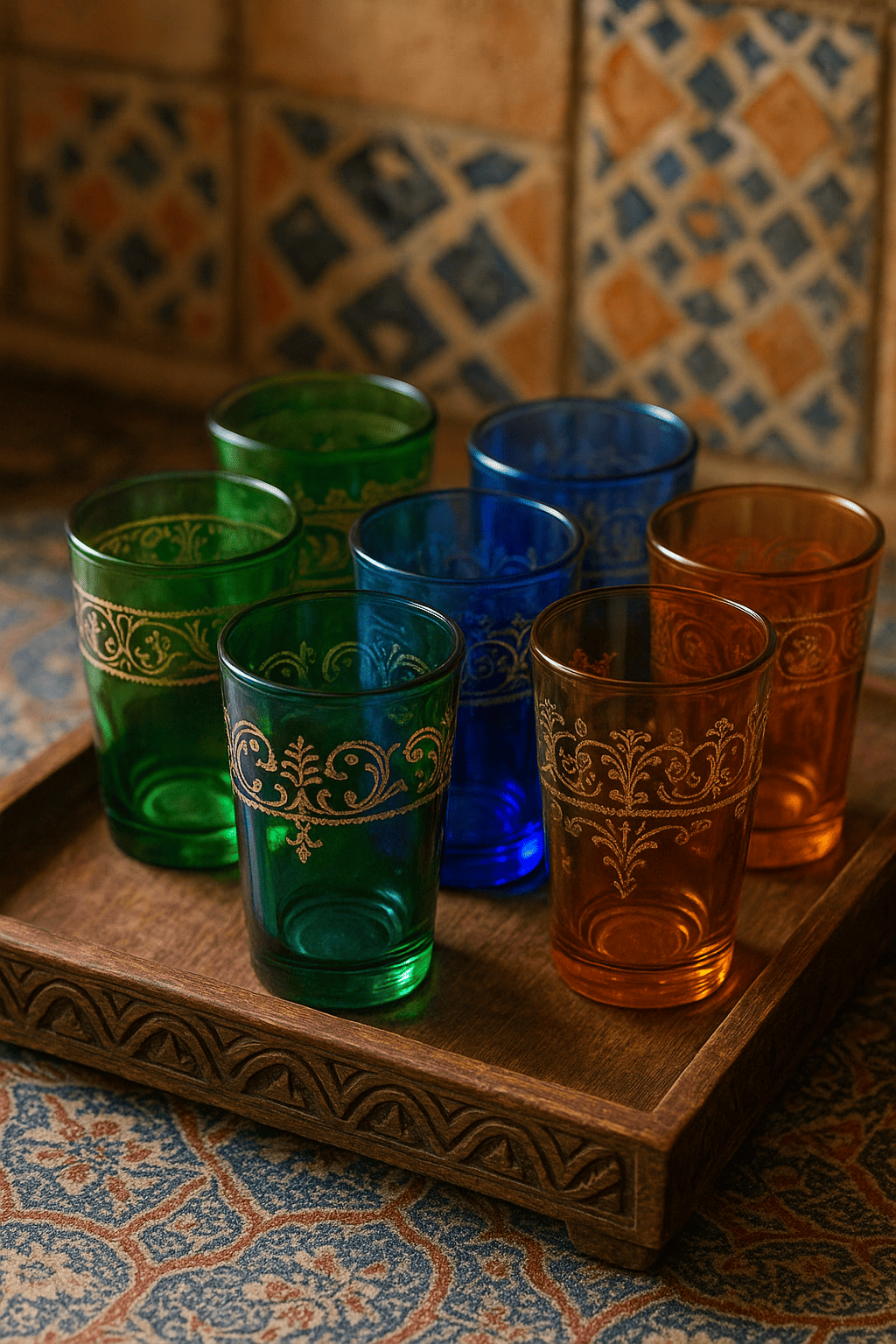 Verres marocains colorés en gros